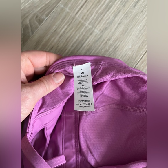 NWT Lululemon Free To Be Serene Bra High Neck Long Line Magenta Glow - Size 10 - Picture 8 of 8